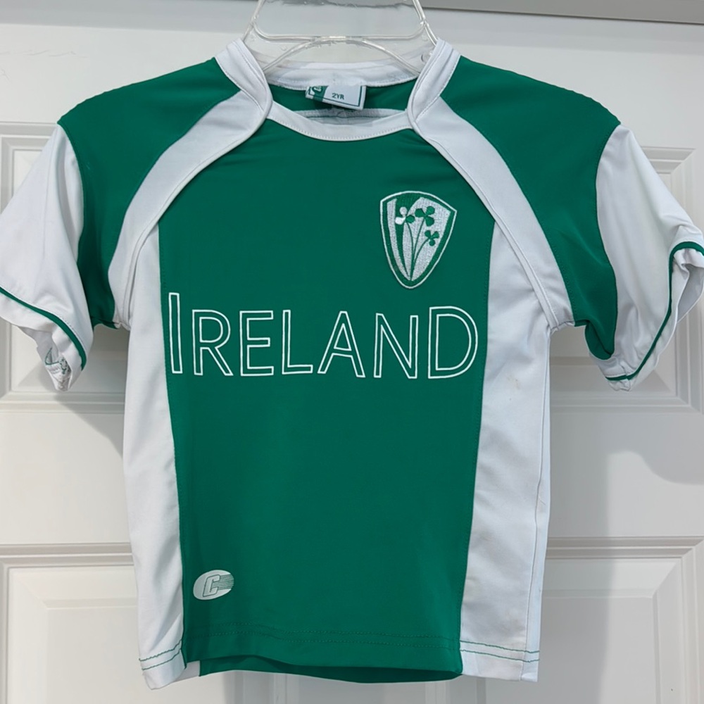 Green and White Kids Athletic Ireland Shirt by Croker Size 2 St. Patrick’s Day